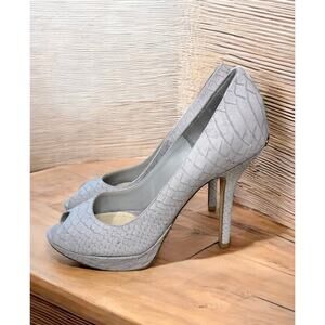 Christian Dior Miss Dior Suede Snakeskin Peep Toe Platform Pumps Size 35.5